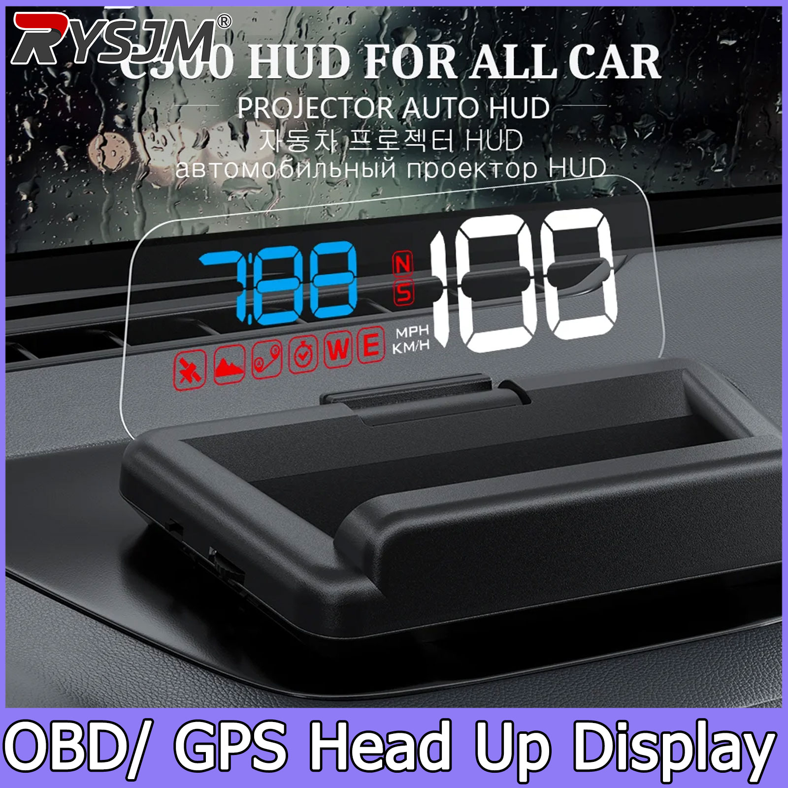Anemometer Wind Speed - C500/T900, OBD/GPS HUD Auto Head-Up Display