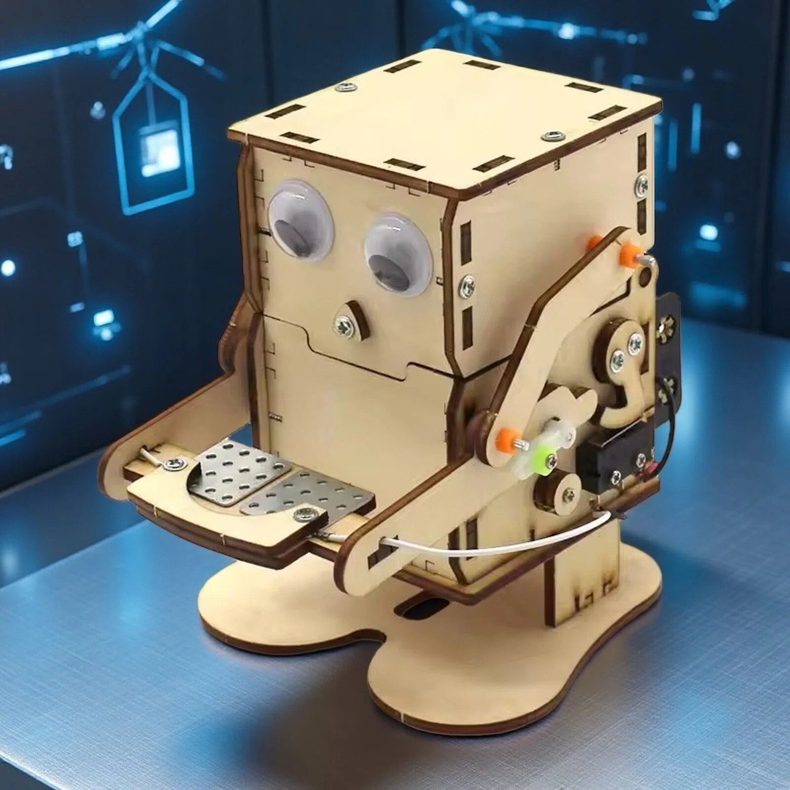 Science Toys Diy - Muntzogende eetrobot model DIY houten bouwpakket