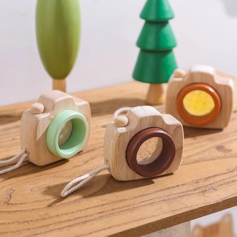 Science Kit - Houten vergrootglas Mini-cameravormig Gemakkelijk vast te